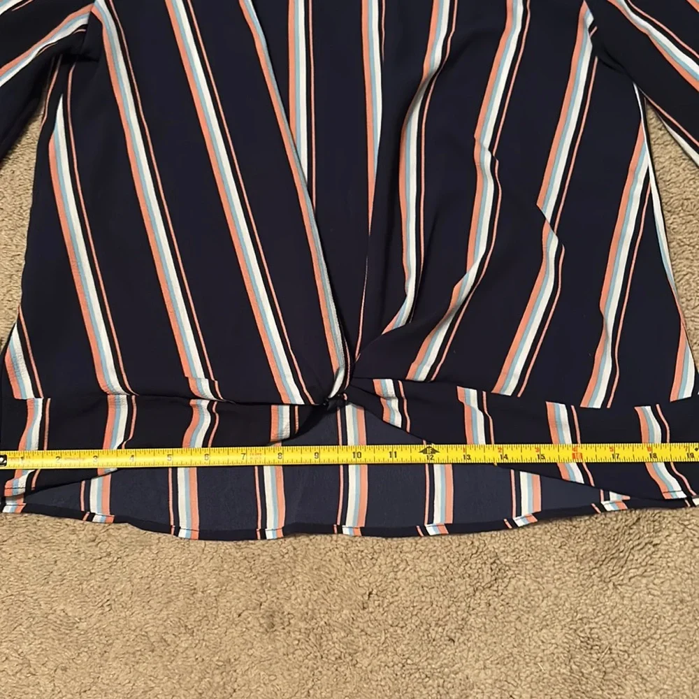 Pink Republic Navy Blue Front Knot Shirt Size M - Picture 10 of 13